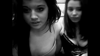 Two hot scene teens flash and finger on webcam