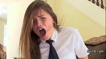 Hot College Schoolgirl Playing With Her Fresh Clits and Fucked