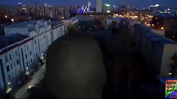 Russian gay fucking with city view