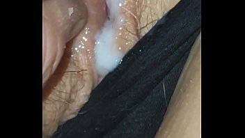 Wifes pussy drenched in cum