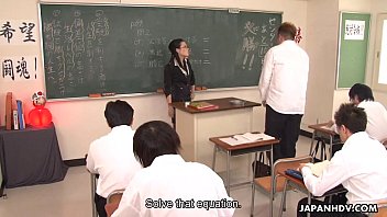 Naughty teacher sucking off her stupid student's hard cock