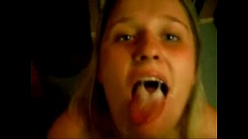 22yr old Meghan swallowing cum at home