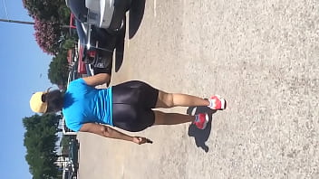 Mature Latina With MEGA Booty in Shiny Spandex Shorts