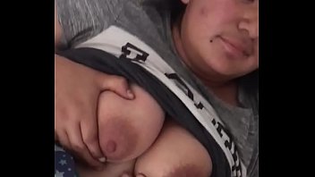 Chubby Latina with  big tits jacks me off