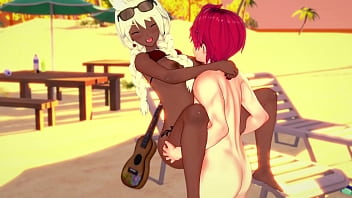 Sweet Black girl Hentai Sex on the beach