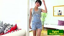 Young ladyboy Sofie gives hot solo show